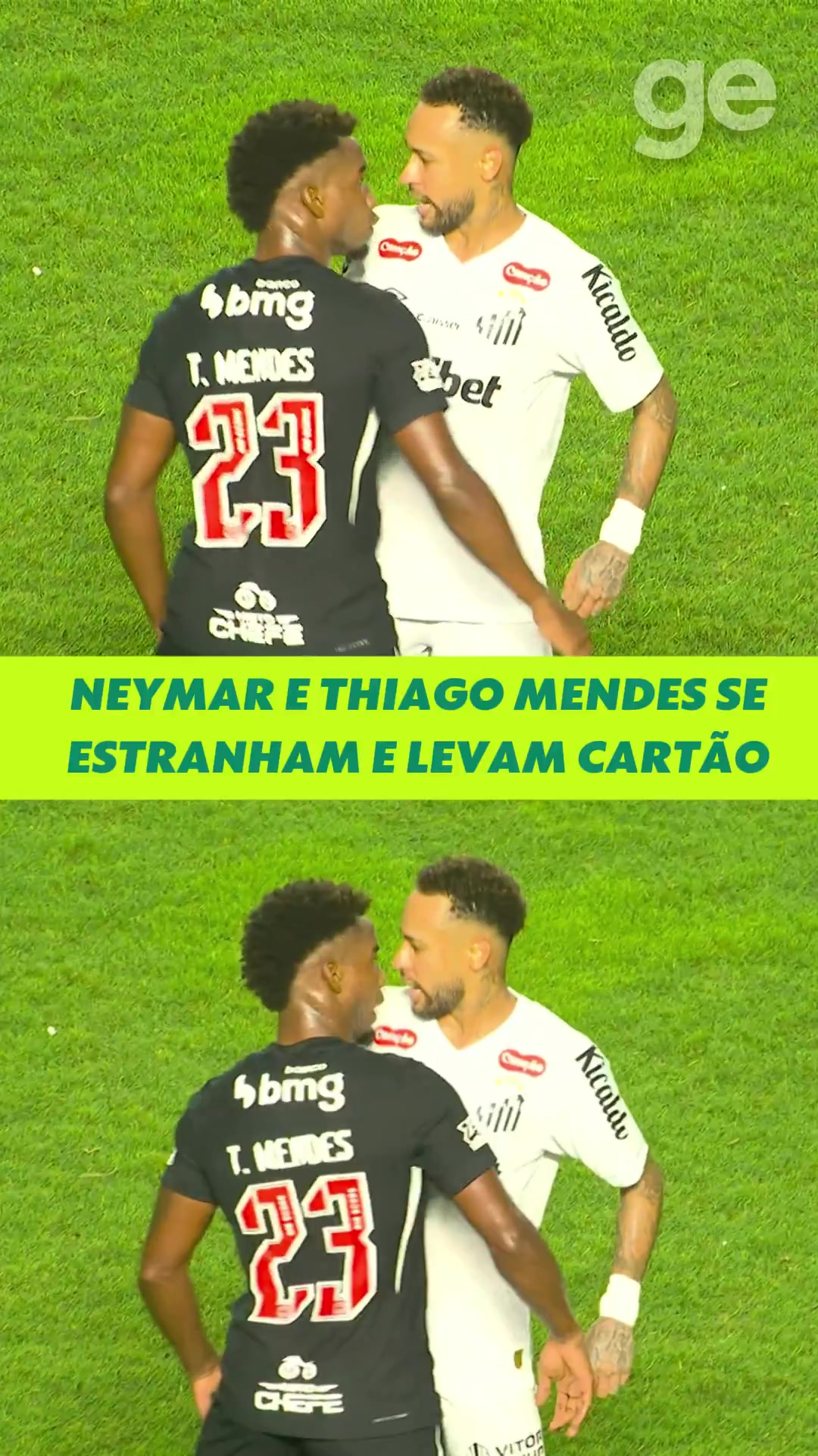 有延迟😅内马尔与对手贴脸争吵顶牛后夸张捂脸倒地，两人均染黄